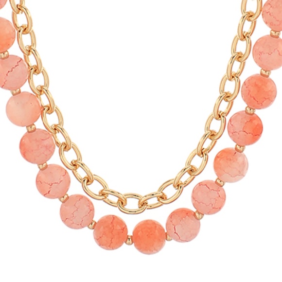 2 Layered Agate Ball Beaded Necklace - Picture 3 of 5